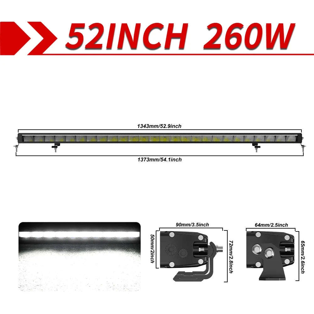 Slim LED Light Bar White & Amber 42 Inch 6500K 3500K DRL 30000LM 12V 24V-32inch / spain