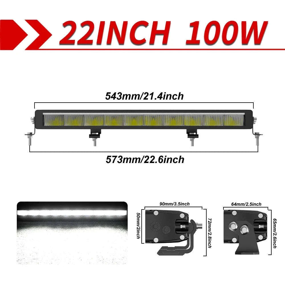 Slim LED Light Bar White & Amber 42 Inch 6500K 3500K DRL 30000LM 12V 24V-32inch / spain