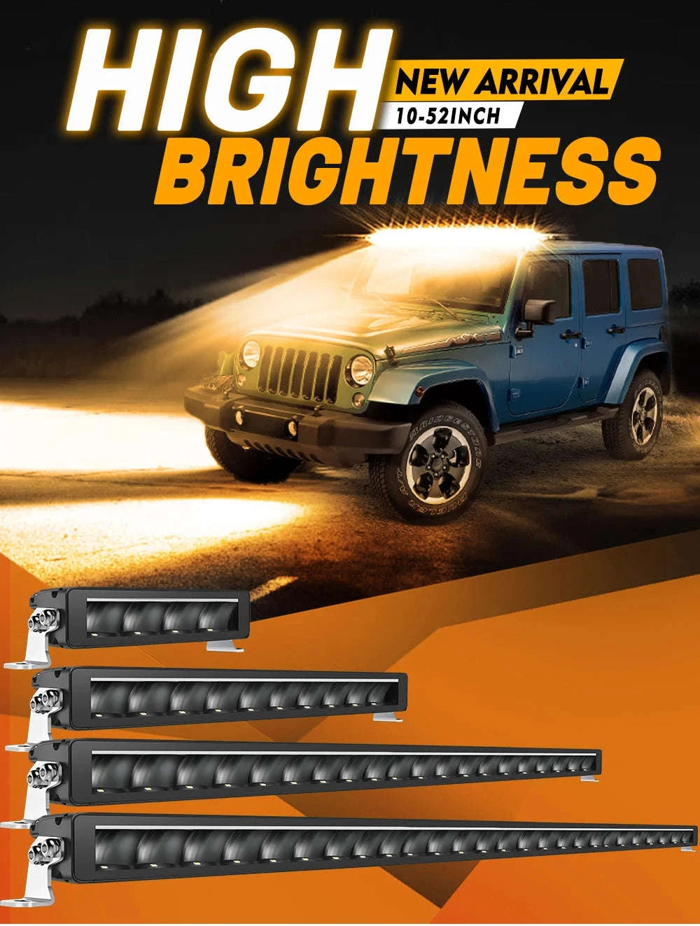 Slim LED Light Bar White & Amber 42 Inch 6500K 3500K DRL 30000LM 12V 24V-32inch / spain
