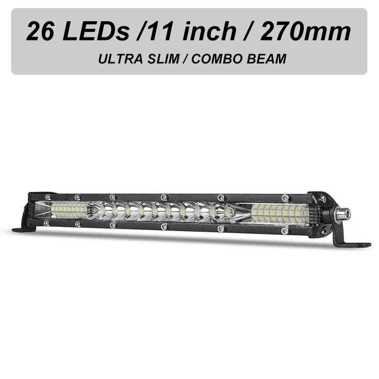 Slim Single Row LED Light Bar 12V 24V IP68 6000K-20inch led bar
