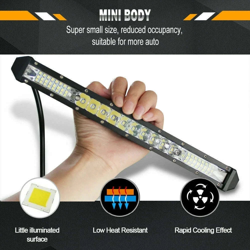 Slim Single Row LED Light Bar 12V 24V IP68 6000K-20inch led bar