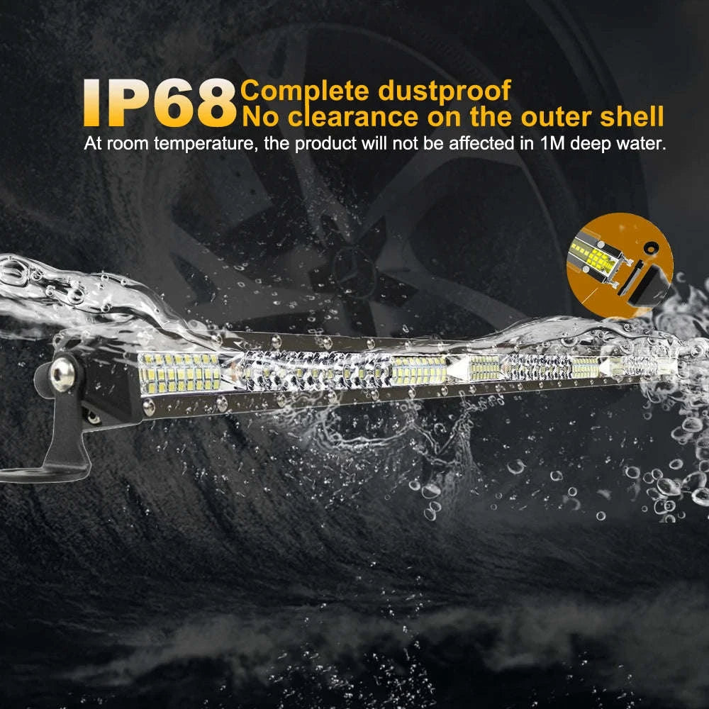 Slim Single Row LED Light Bar 12V 24V IP68 6000K-20inch led bar