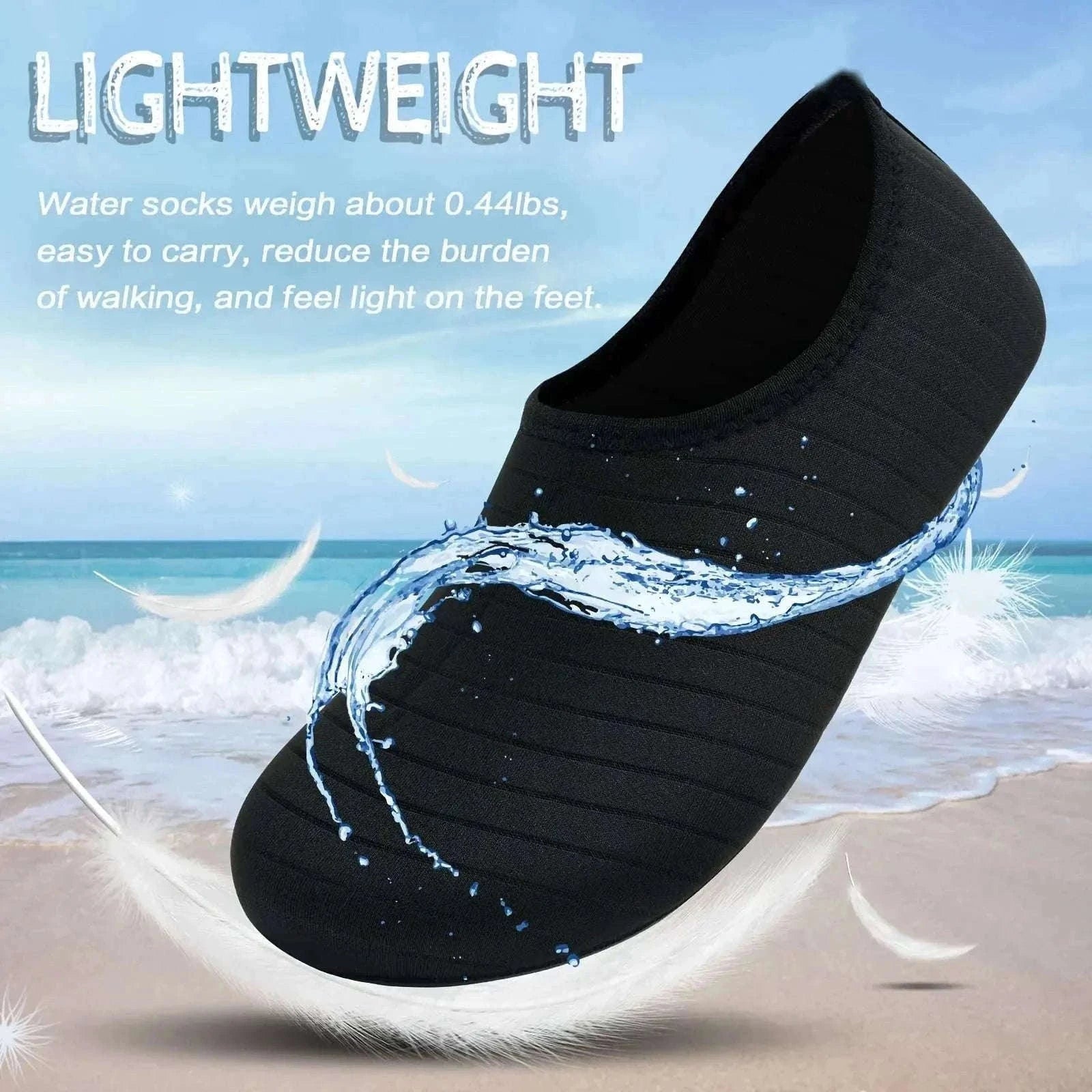 Slipproof Quick-Dry Water Shoes for Beach, Swim and Shore-Stripe Blue / 38-39