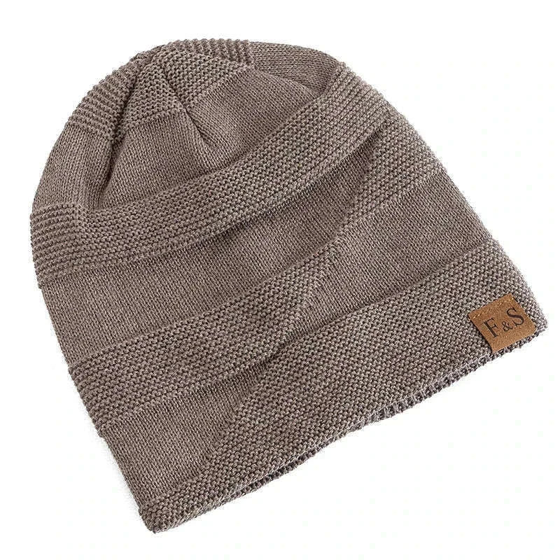Slouchy Winter Hat with Fur Lining for Warm Casual Wear-White / 56cm-60cm