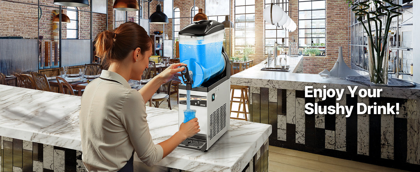 15L Commercial Slushy Machine Single Tank Frozen Drink Maker