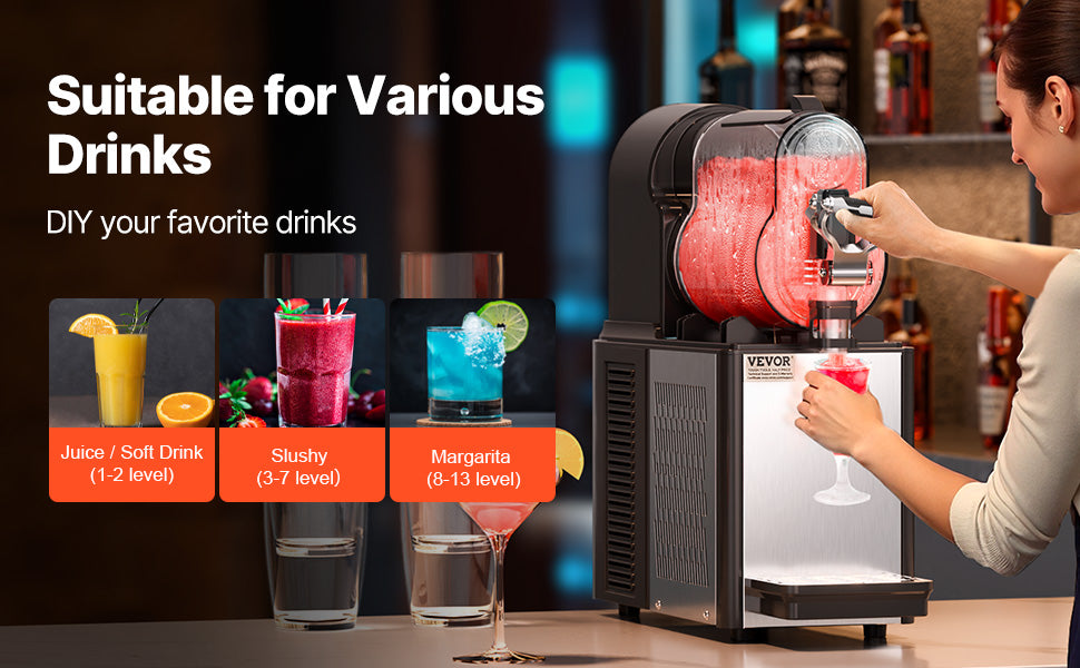 Επαγγελματική Μηχανή Slushy 3L με Ρυθμιζόμενο Έλεγχο Θερμοκρασίας