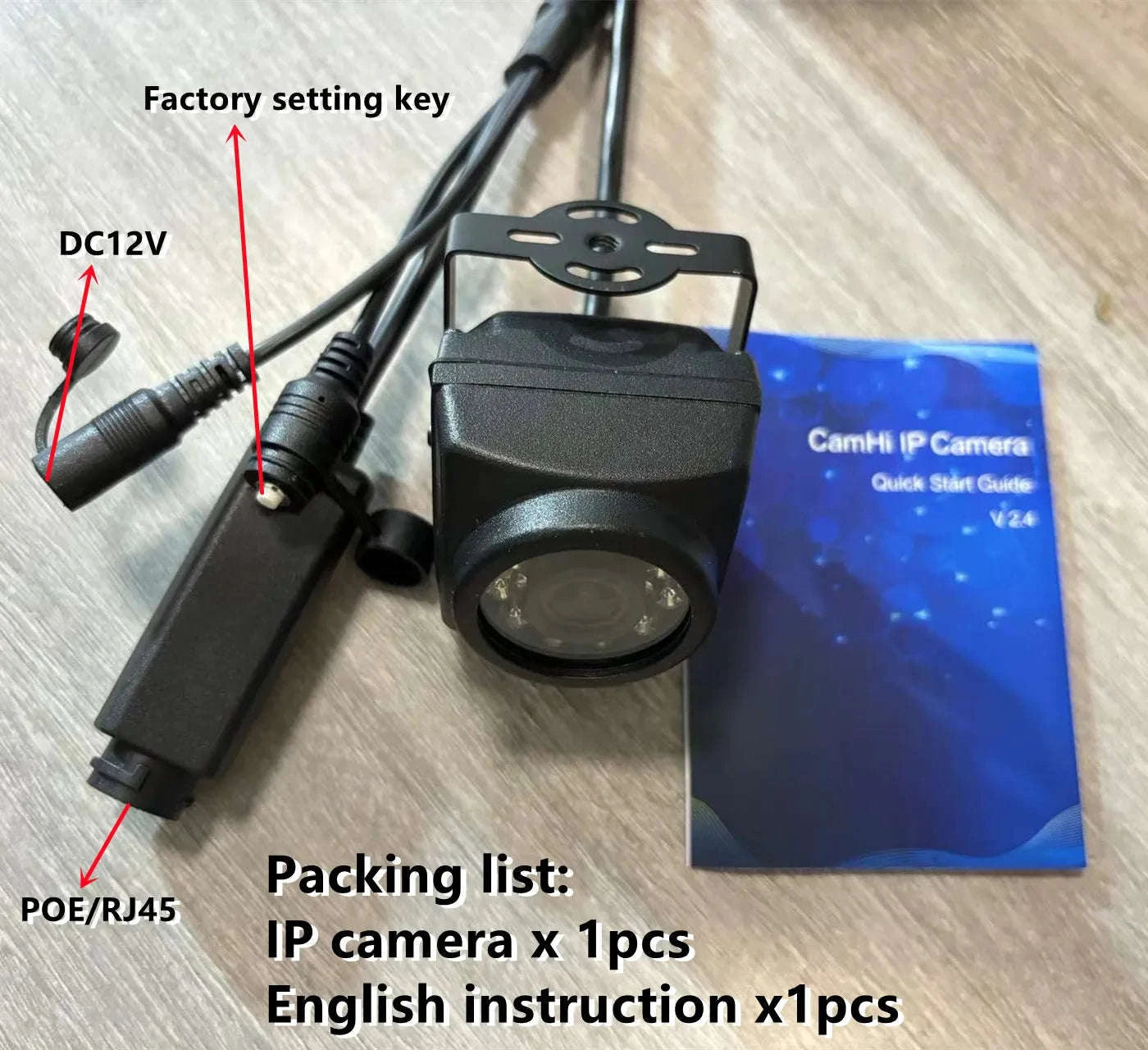 Small Outdoor Mini IR IP POE Camera with Night Vision and Audio-5MP / 6mm