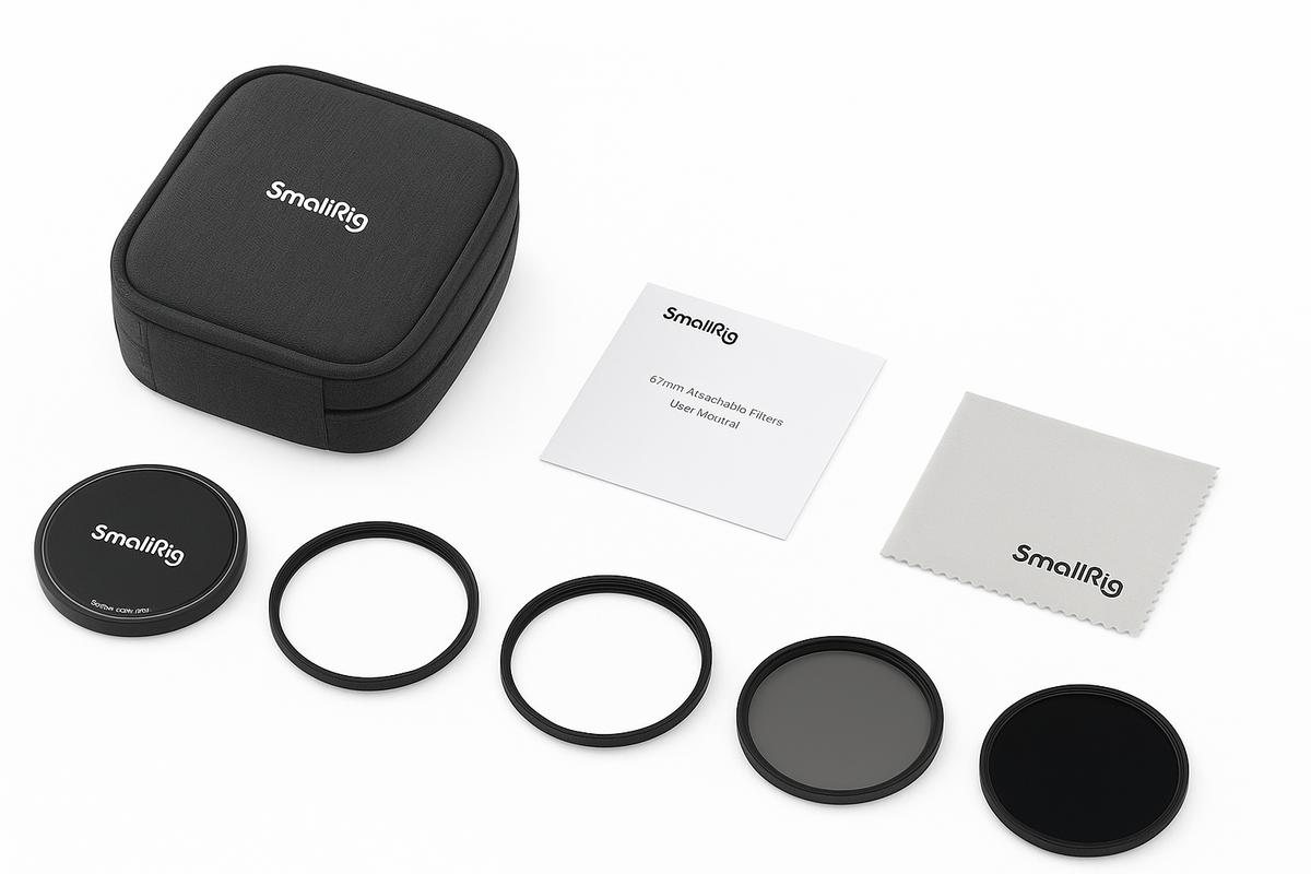 SmallRig 5-u-1 prilagodljivi filtar kit VND 2-32 & CPL & 1/4 efekt crna magla (67mm) s filtrima VND, CPL i crna magla 4726