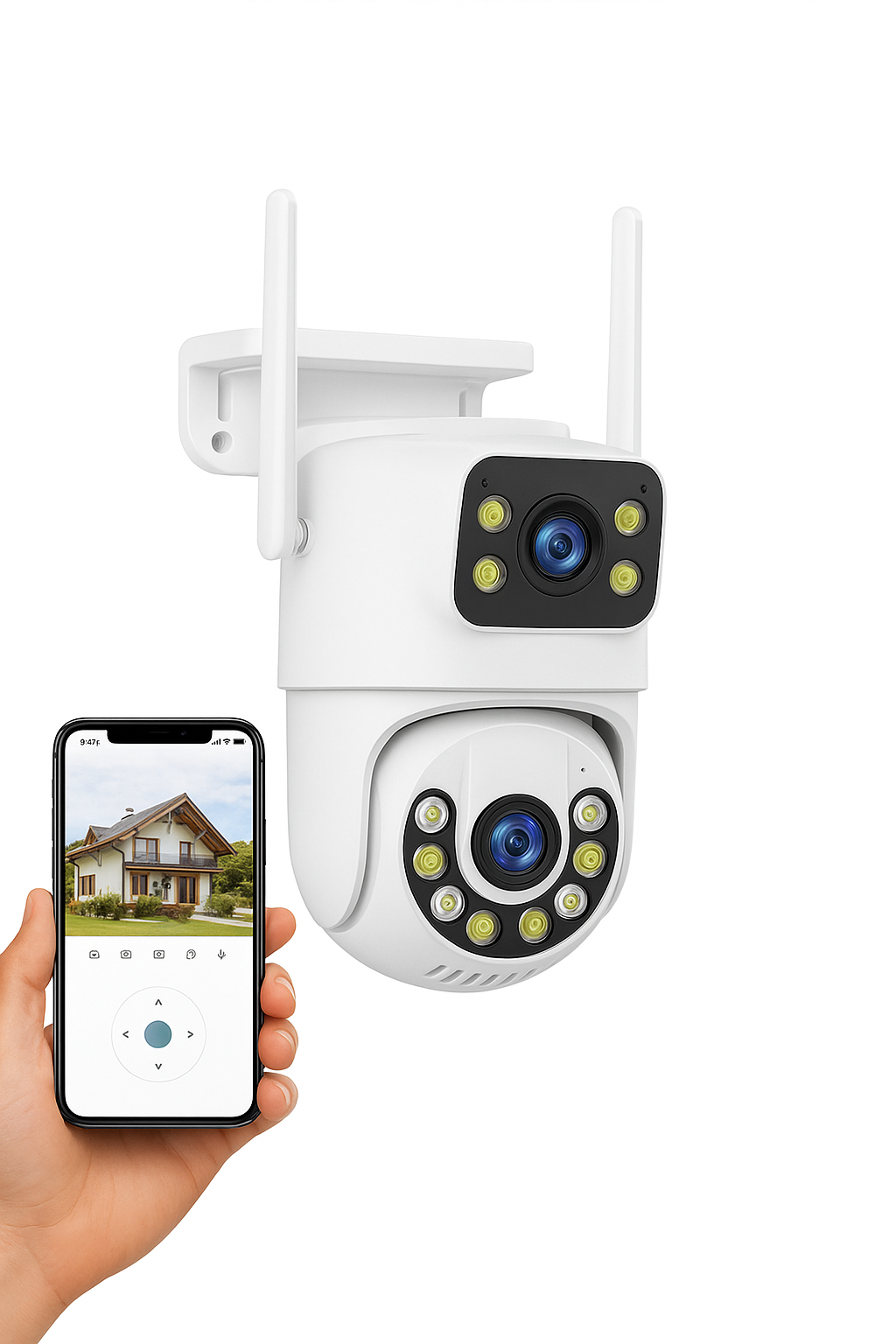 6MP PTZ WiFi IP Camera Dual Lens Dual Screen Outdoor Security Camera