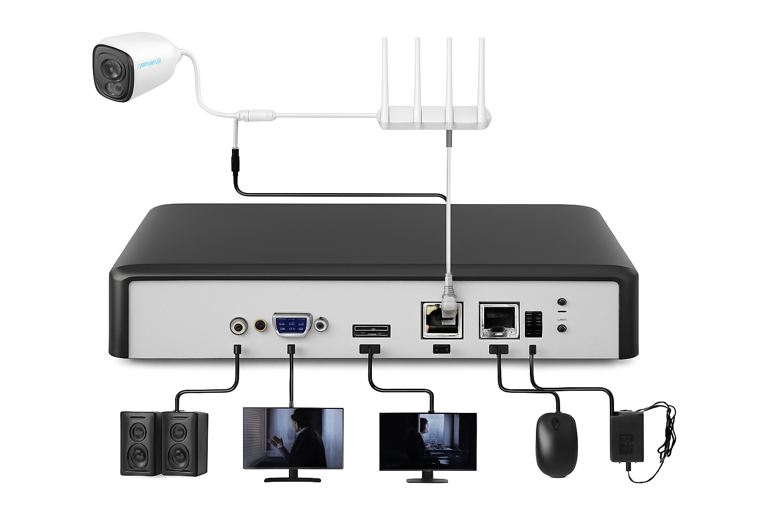 Registratore NVR CCTV H.265 per telecamere IP 4K