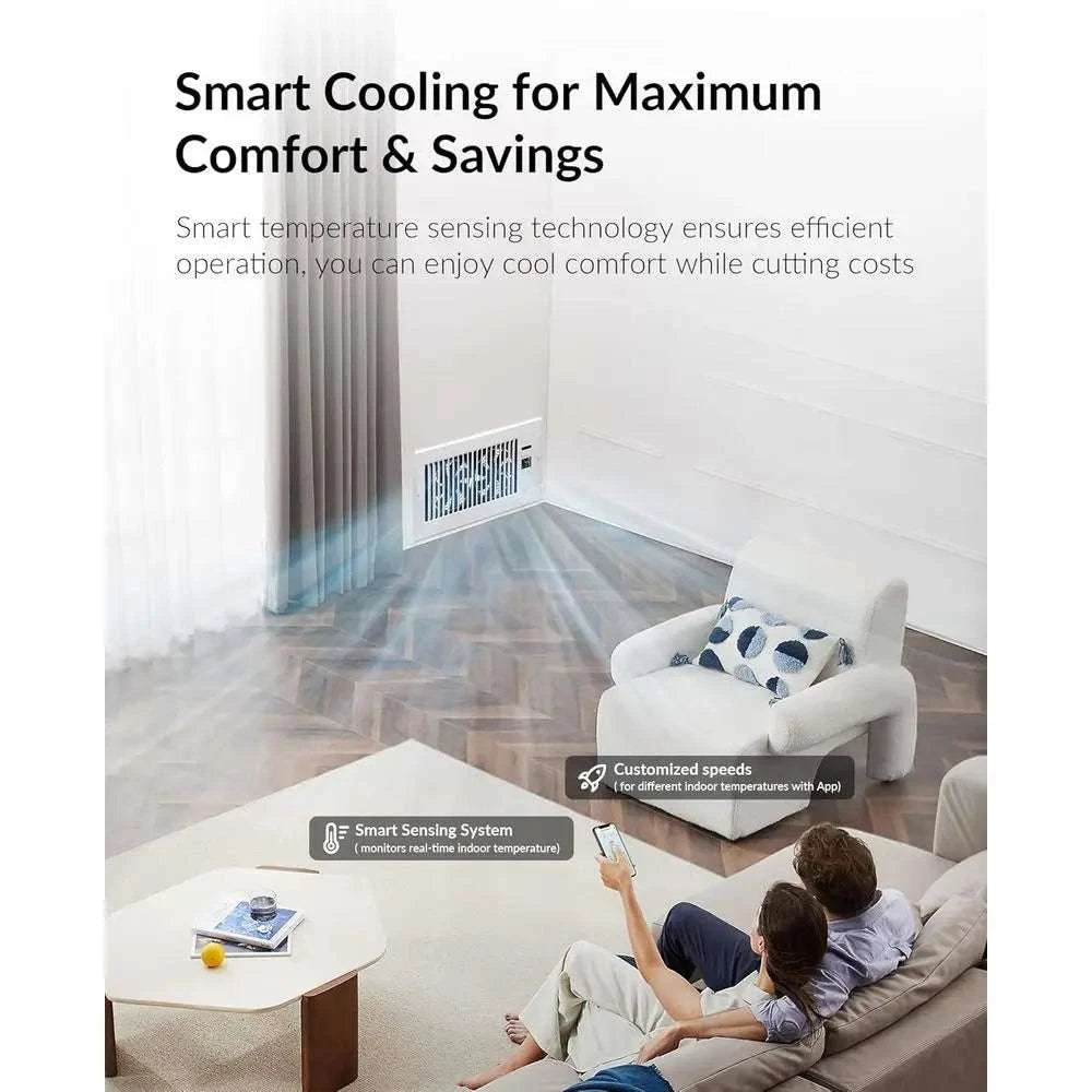 Smart 6x12 Register Vent with App Control & Ultra-Quiet Airflow-United States