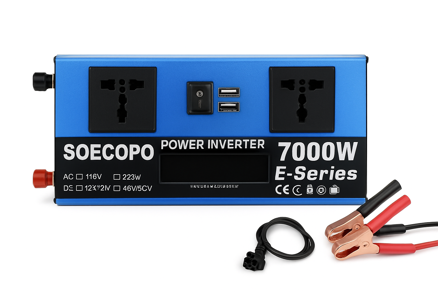 Inversor de Energia 700W DC para AC 110V/220V com USB e Ecrã LCD