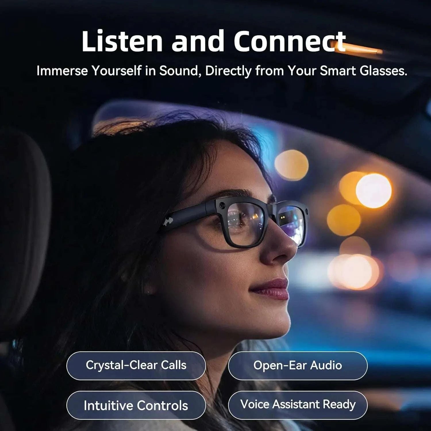 Smart AI Glasses 1080P Camera Bluetooth Calls Translation-Change color / China Mainland