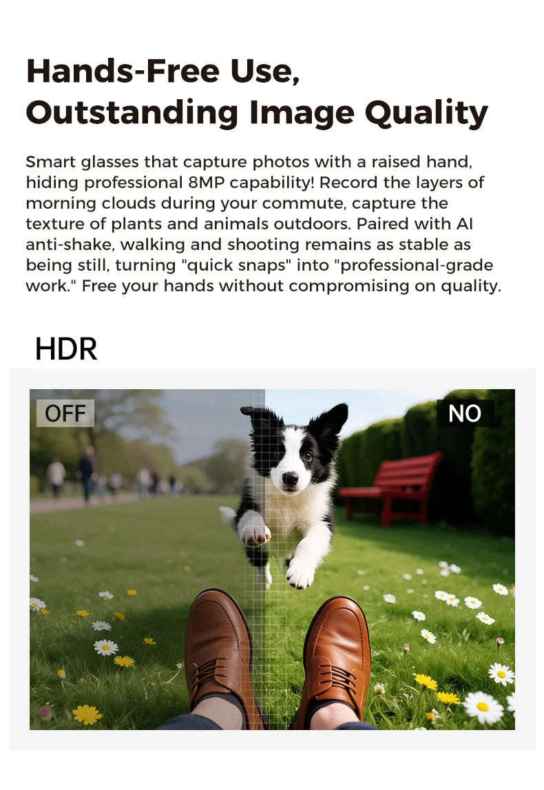 Smart AI Glasses 1080P HD Camera 32GB Storage Charging Case-Black Blue Light A