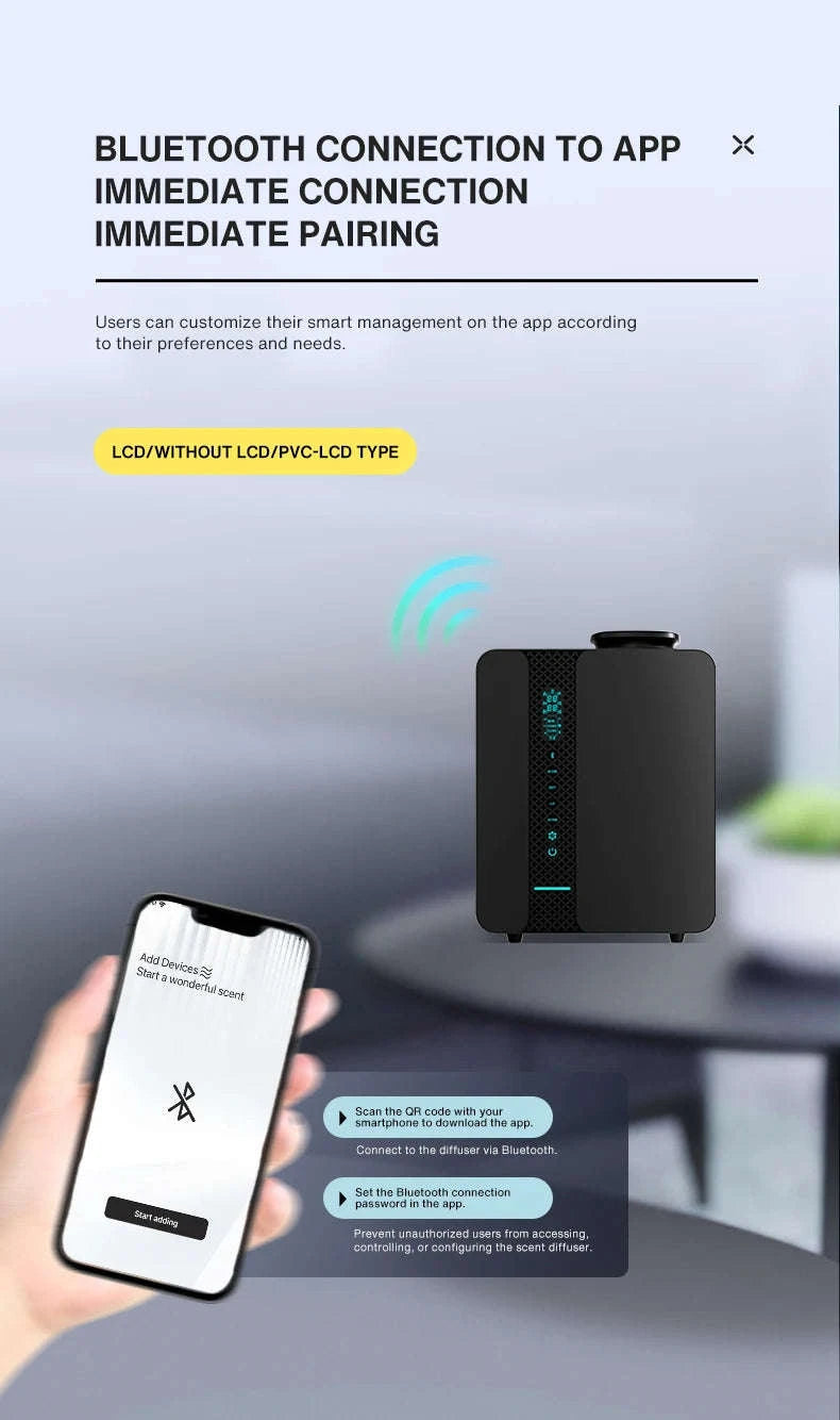 Smart Aroma Diffuser 200ml for Homes and Large Spaces-BLACK Bluetooth WIFI / US / United States