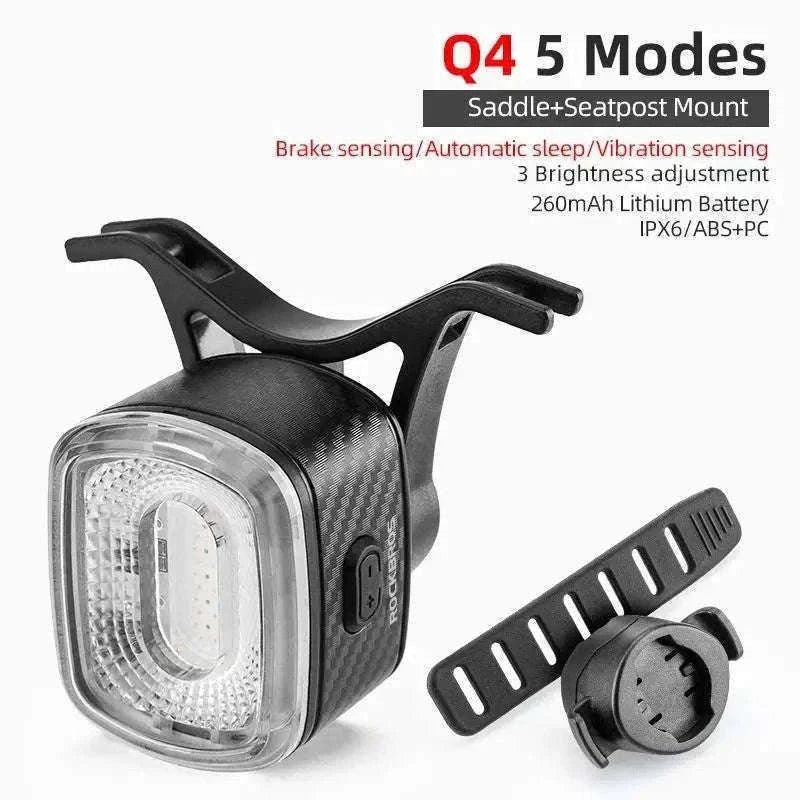 Smart Bicycle Brake Light with Auto Stop & USB-C Rechargeable-Q2