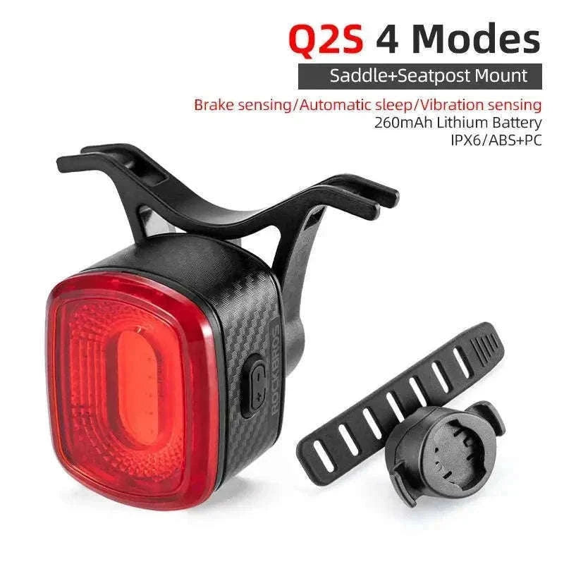 Smart Bicycle Brake Light with Auto Stop & USB-C Rechargeable-Q2