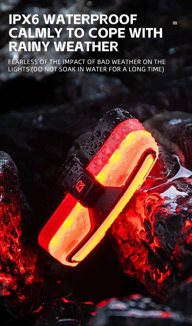 Smart Bicycle Tail Light with Brake Sensor, USB-C, IPX6 Waterproof-REX01
