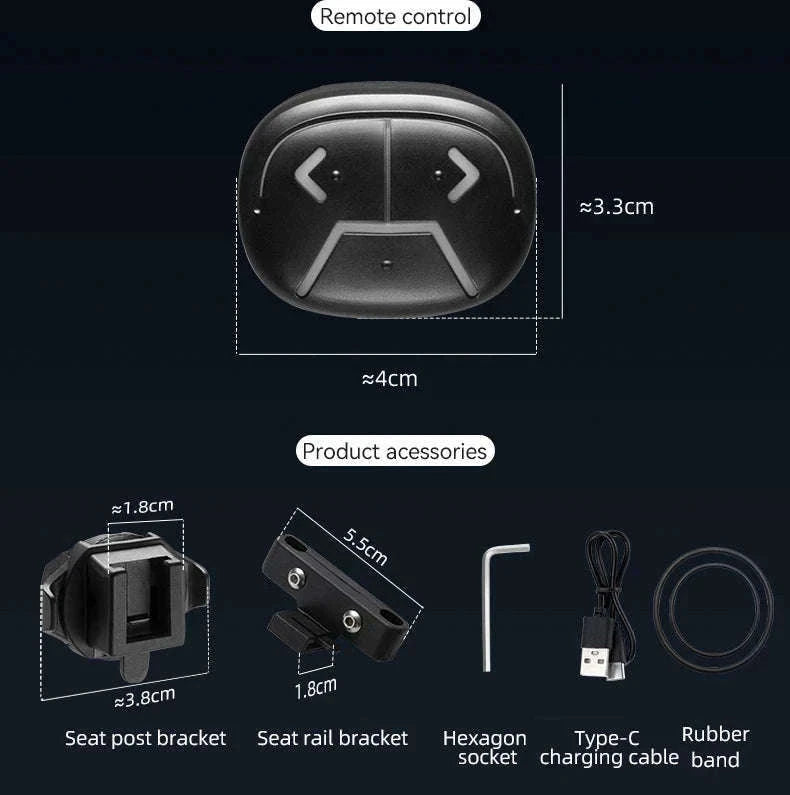 Smart Bicycle Tail Light with Brake Sensor, USB-C, IPX6 Waterproof-REX01