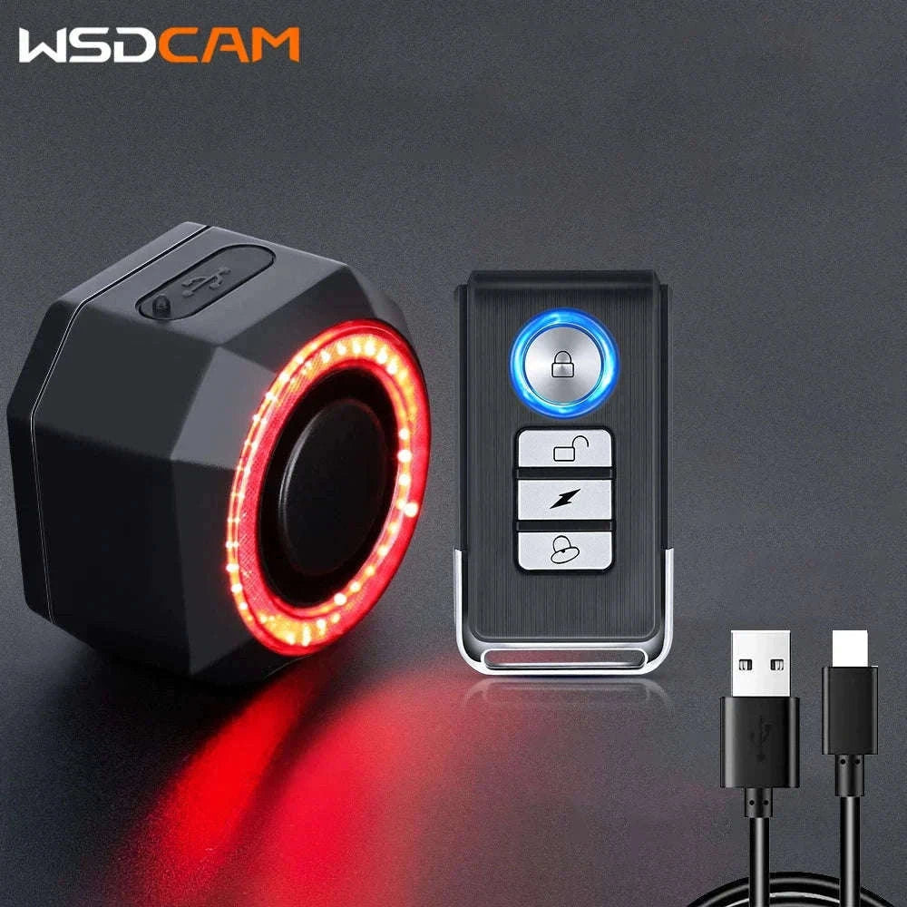 Smart Bike Light Alarm with Brake Sensing and Remote Security-A / spain