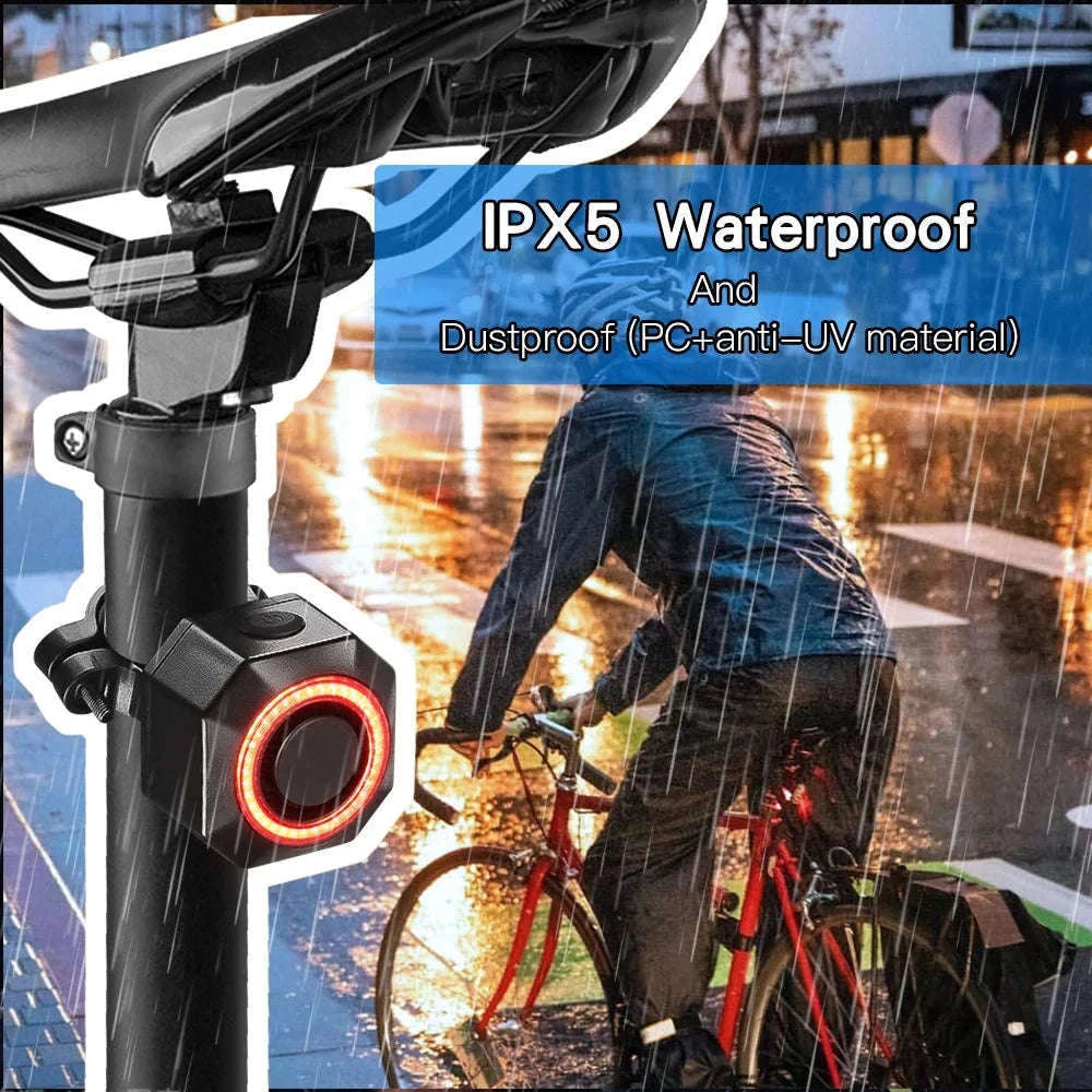 Smart Bike Light Alarm with Brake Sensing and Remote Security-A / spain
