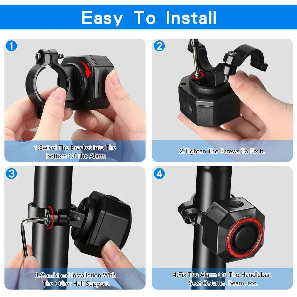 Smart Bike Light Alarm with Brake Sensing and Remote Security-A / spain