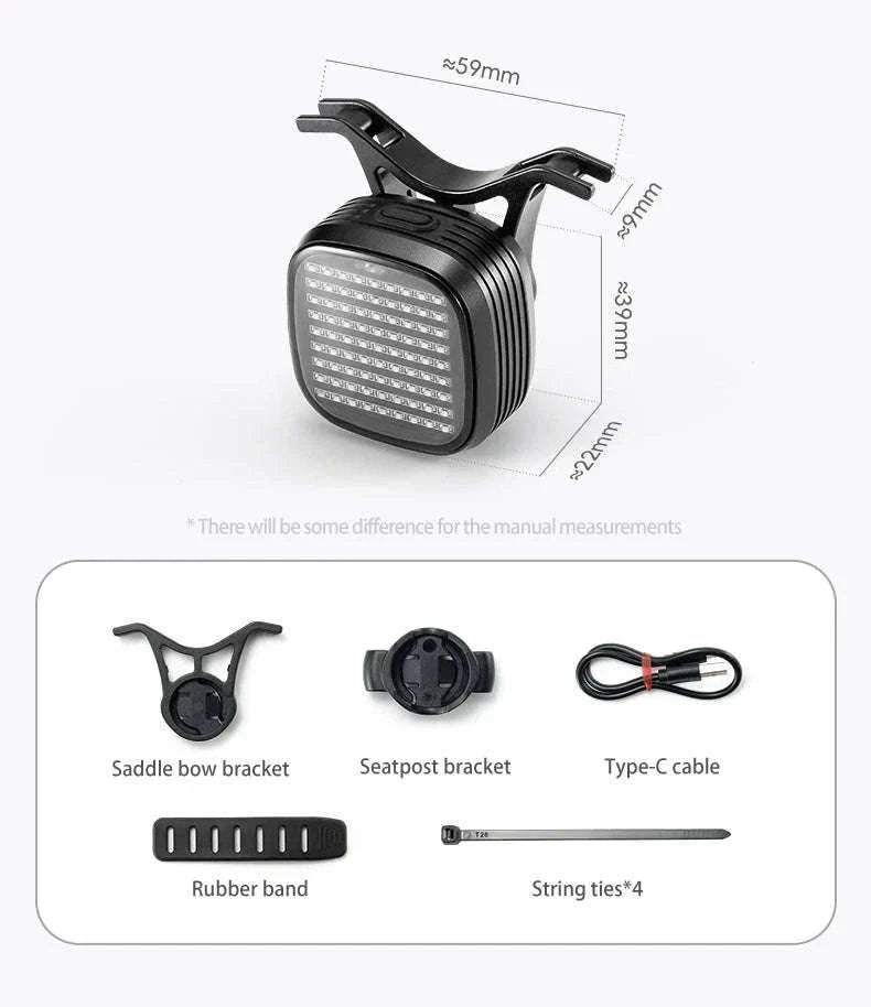 Smart Bike Rear Light with Brake Sensing & Sync Mode-smart R7