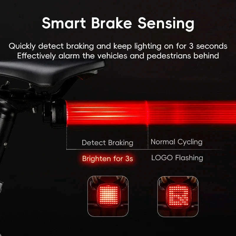 Smart Bike Rear Light with Brake Sensing & Sync Mode-smart R7