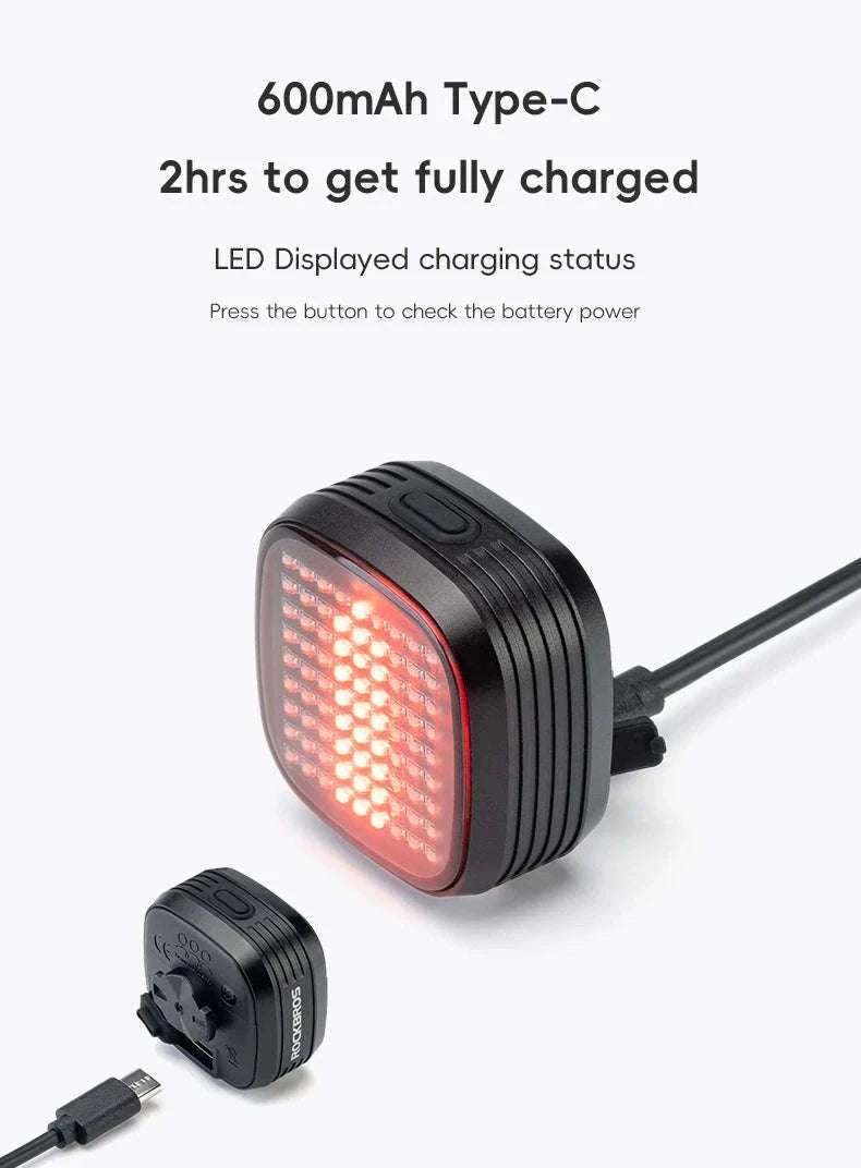 Smart Bike Rear Light with Brake Sensing & Sync Mode-smart R7
