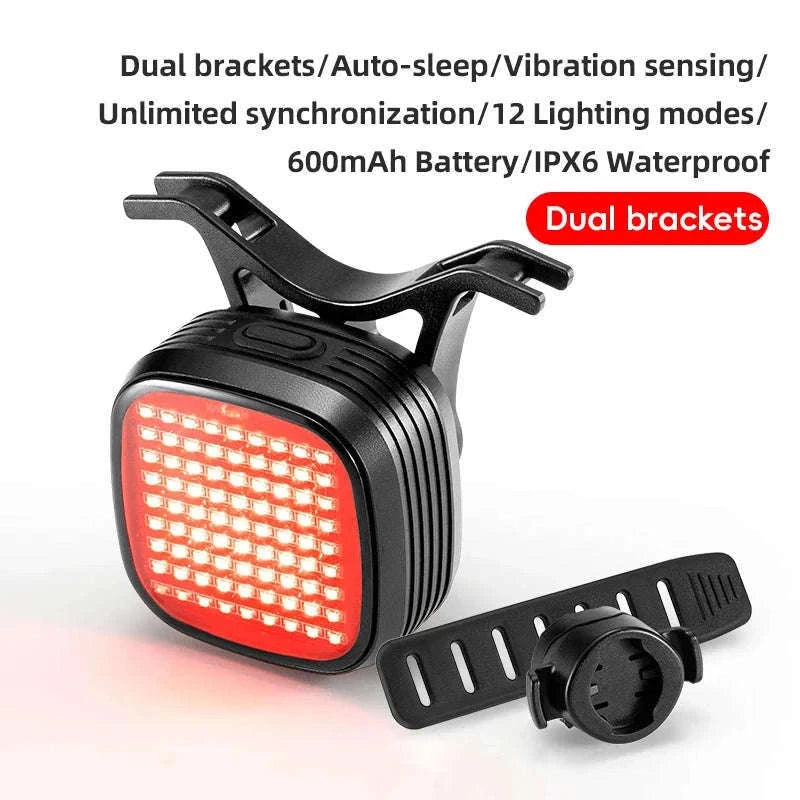 Smart Bike Rear Light with Brake Sensing & Sync Mode-smart R7