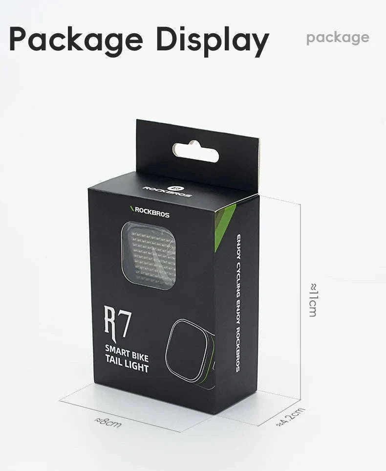 Smart Bike Rear Light with Brake Sensing & Sync Mode-smart R7