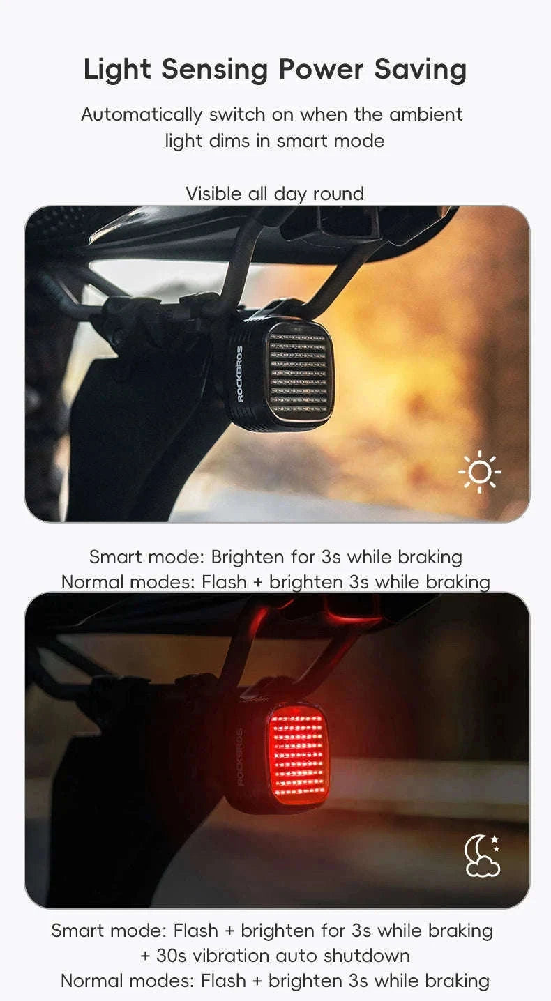 Smart Bike Rear Light with Brake Sensing & Sync Mode-smart R7