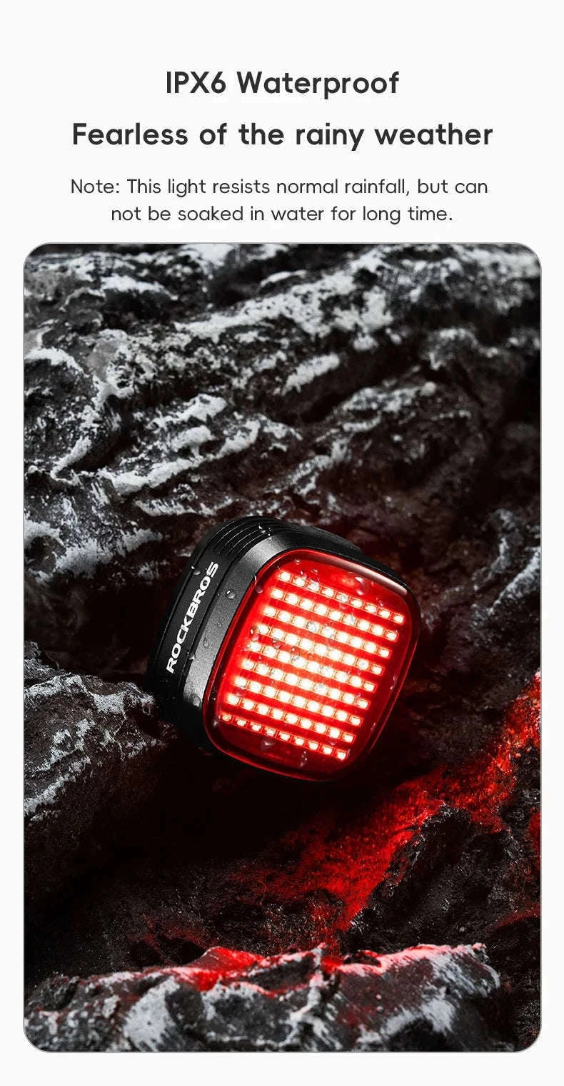 Smart Bike Rear Light with Brake Sensing & Sync Mode-smart R7