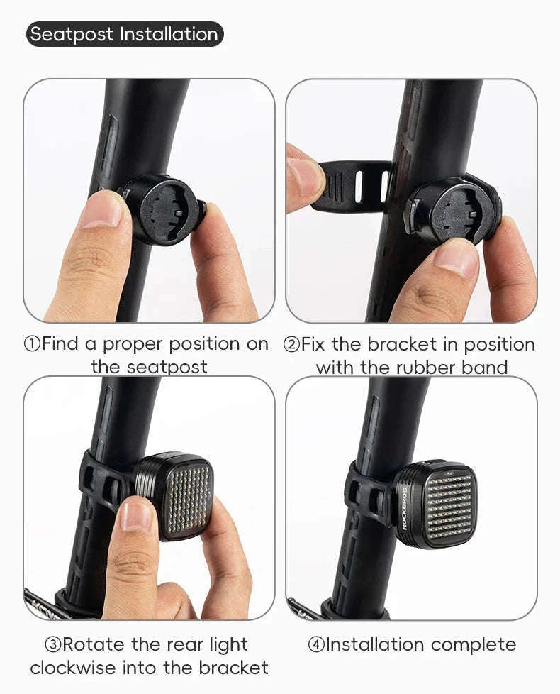 Smart Bike Rear Light with Brake Sensing & Sync Mode-smart R7