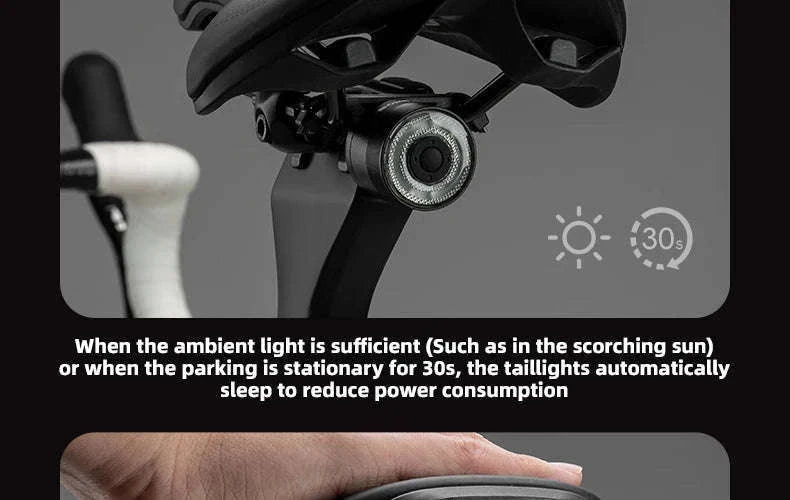 Smart Bike Rear Light with Brake Sensor & 5 Modes USB-C-Q1MAX