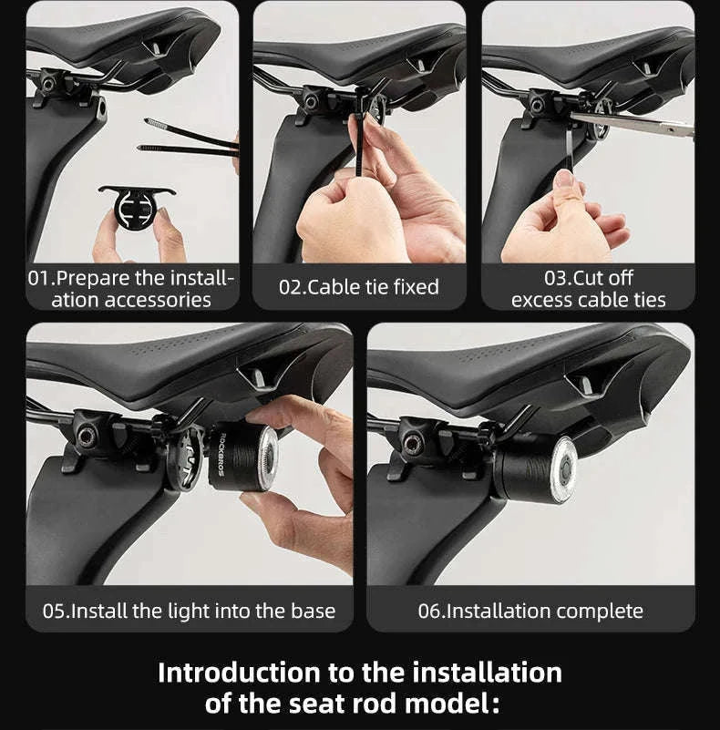 Smart Bike Rear Light with Brake Sensor & 5 Modes USB-C-Q1MAX