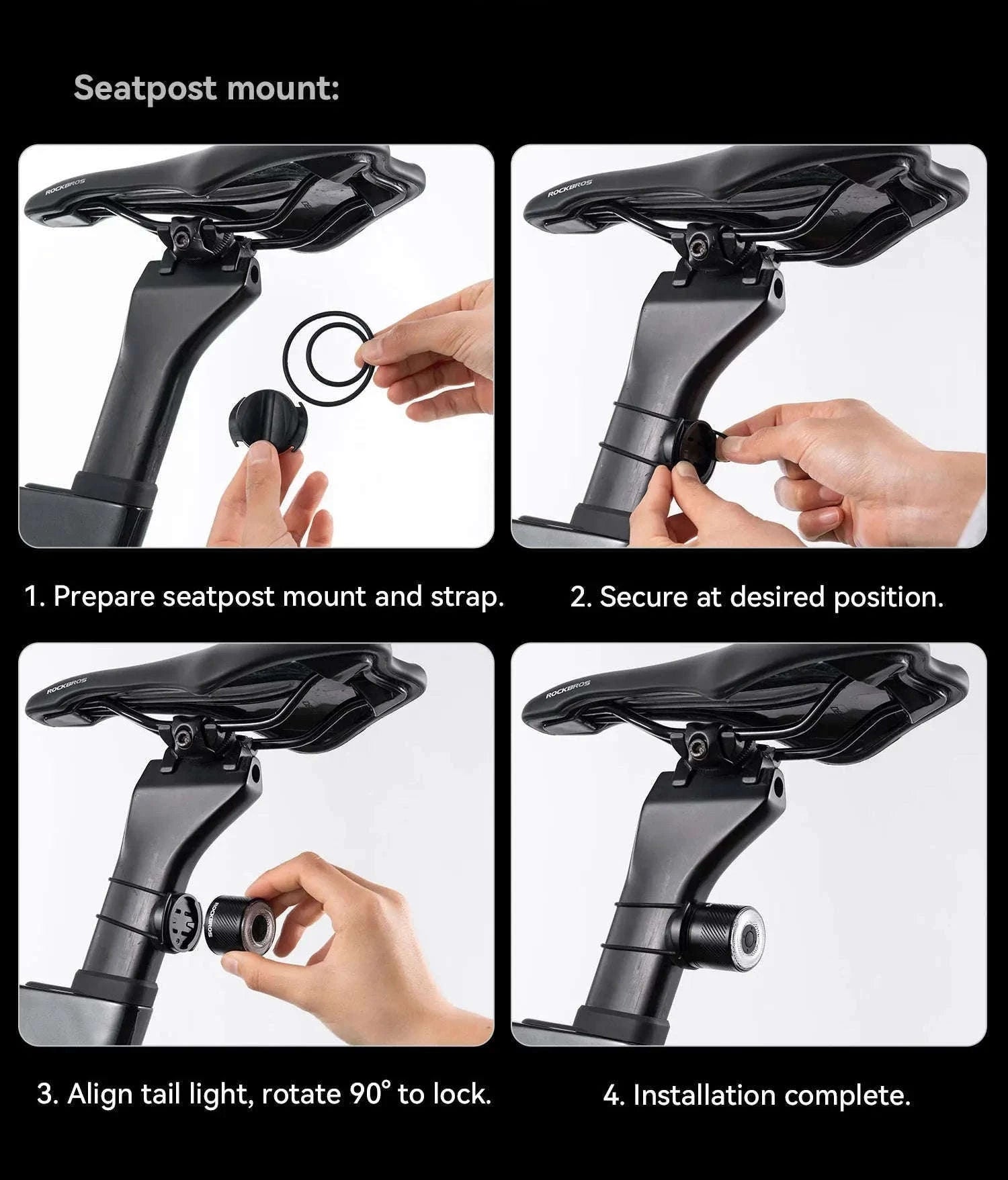 Smart Bike Tail Light with Brake Sensing & IPX6 Waterproof-Q1Ultra