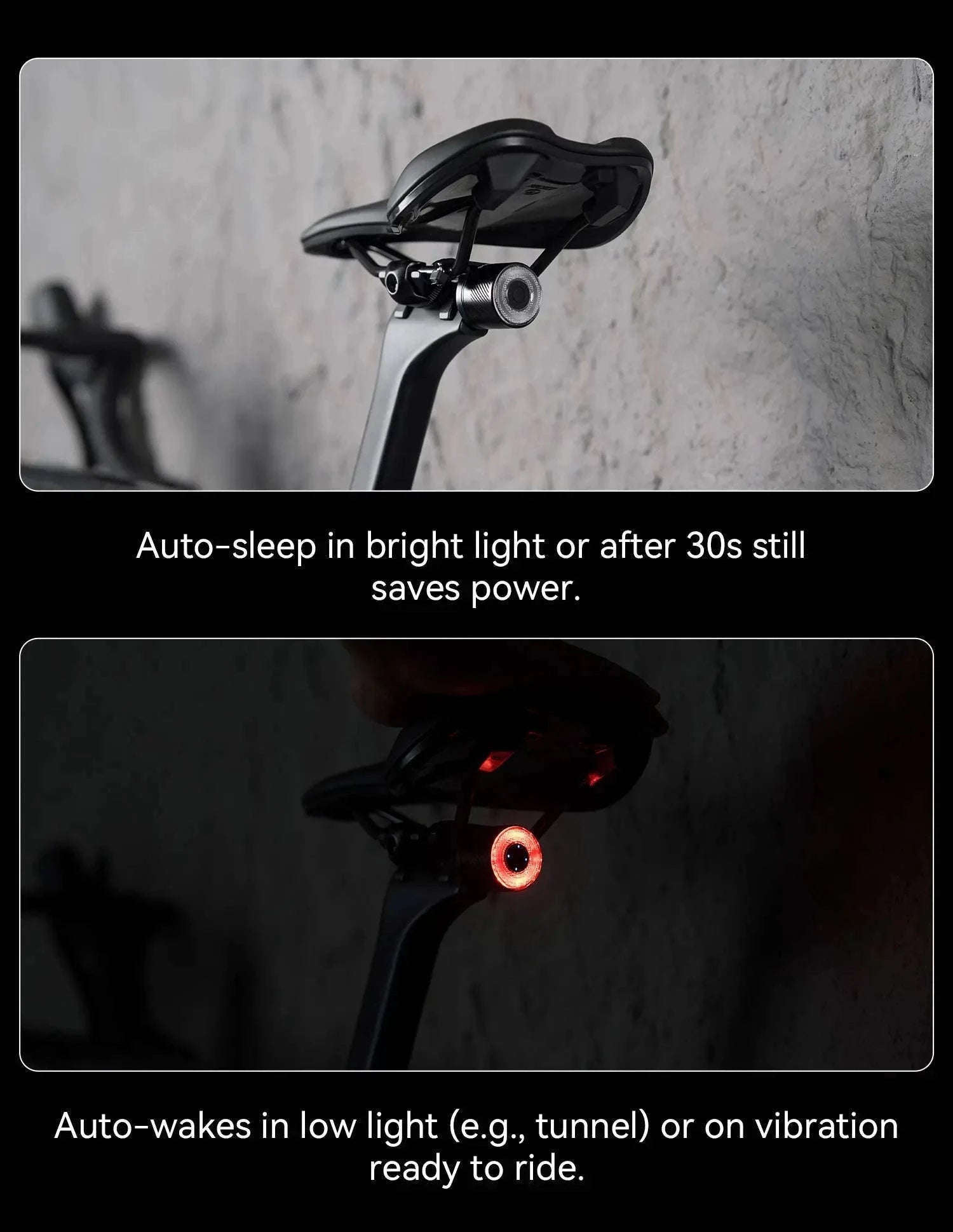 Smart Bike Tail Light with Brake Sensing & IPX6 Waterproof-Q1Ultra