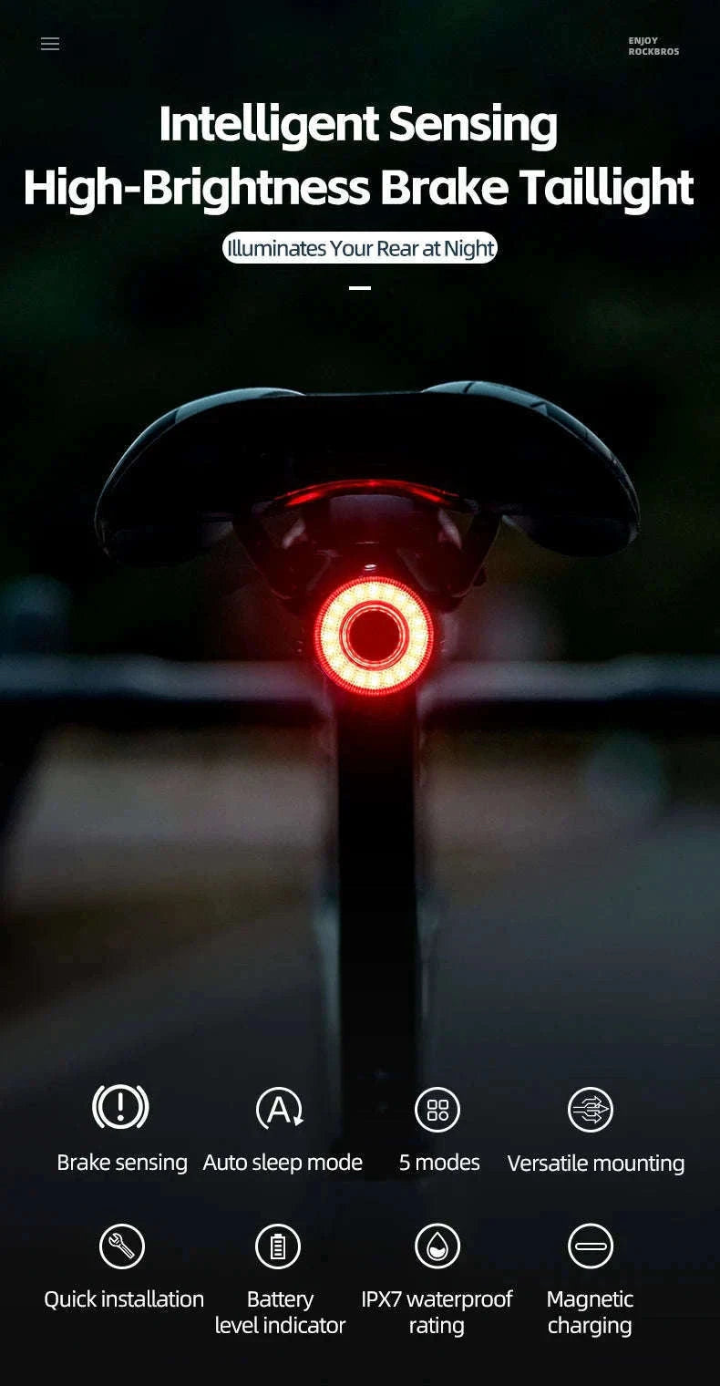 Smart Bike Tail Light with Brake Sensor & IPX7 Waterproof-24520007001