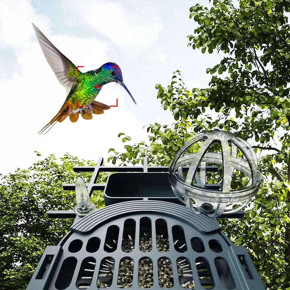 Smart Bird Feeder Camera with Solar Power, 4MP HD WiFi-128G SD Card