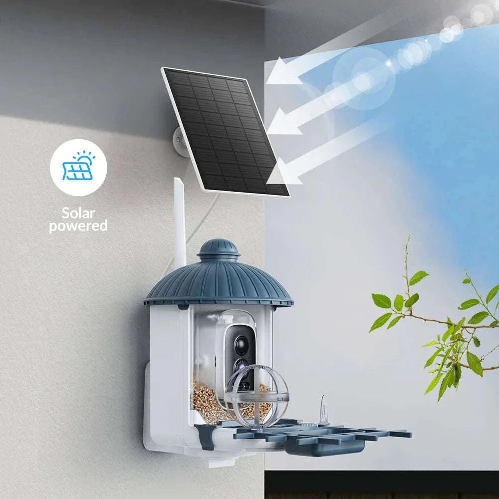 Smart Bird Feeder Camera with Solar Power, 4MP HD WiFi-128G SD Card