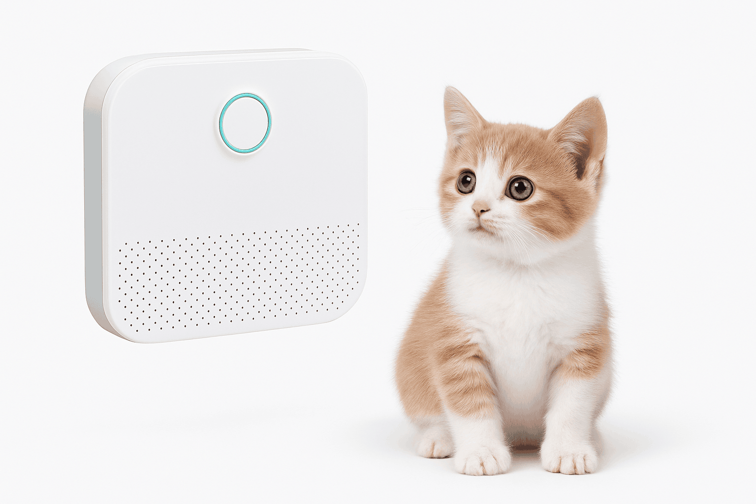 Smart Cat Odor Purifier for Litter Box Freshness-WHITE