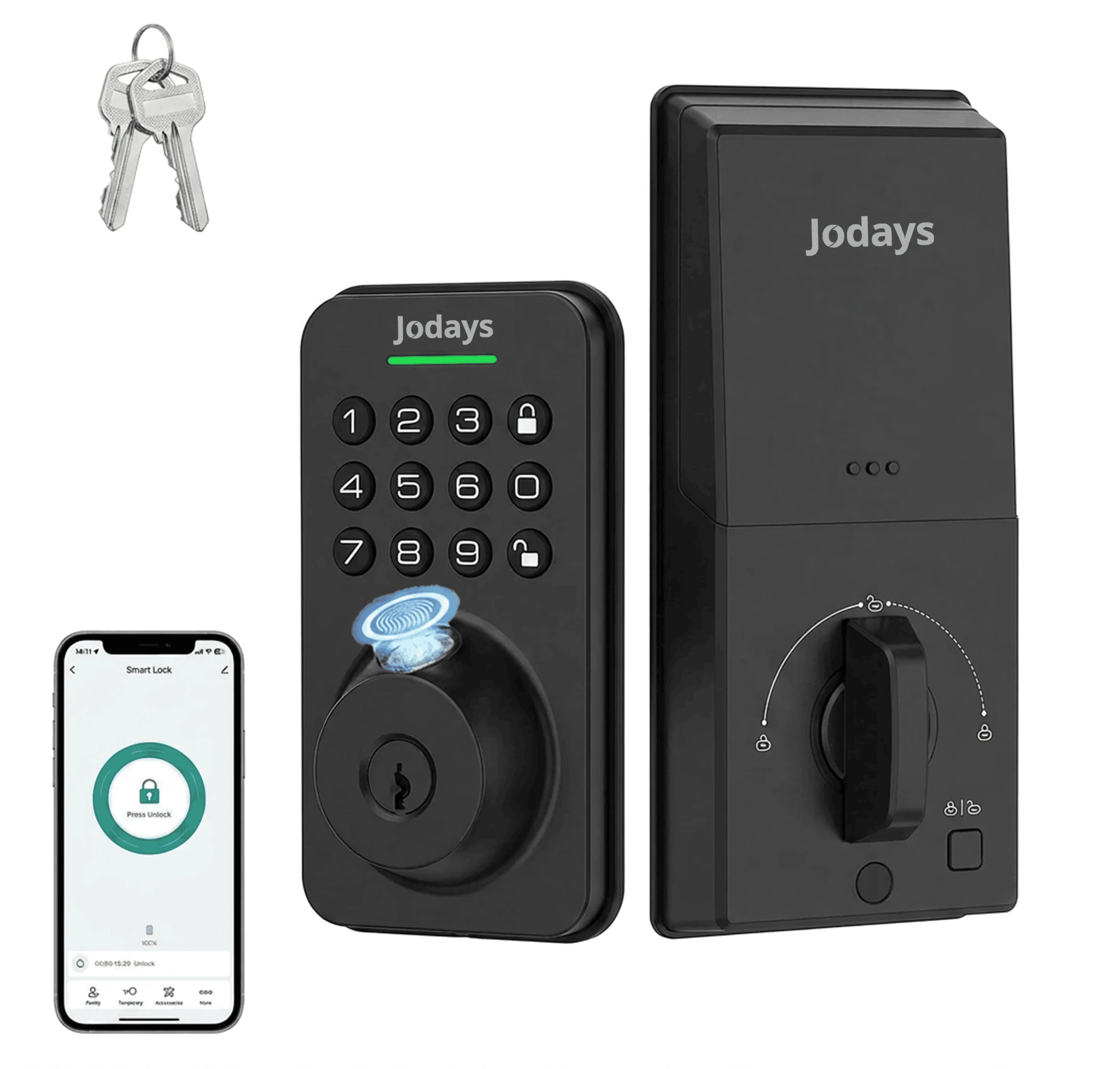 Smart Deadbolt Lock with Fingerprint and Keypad-black / United States