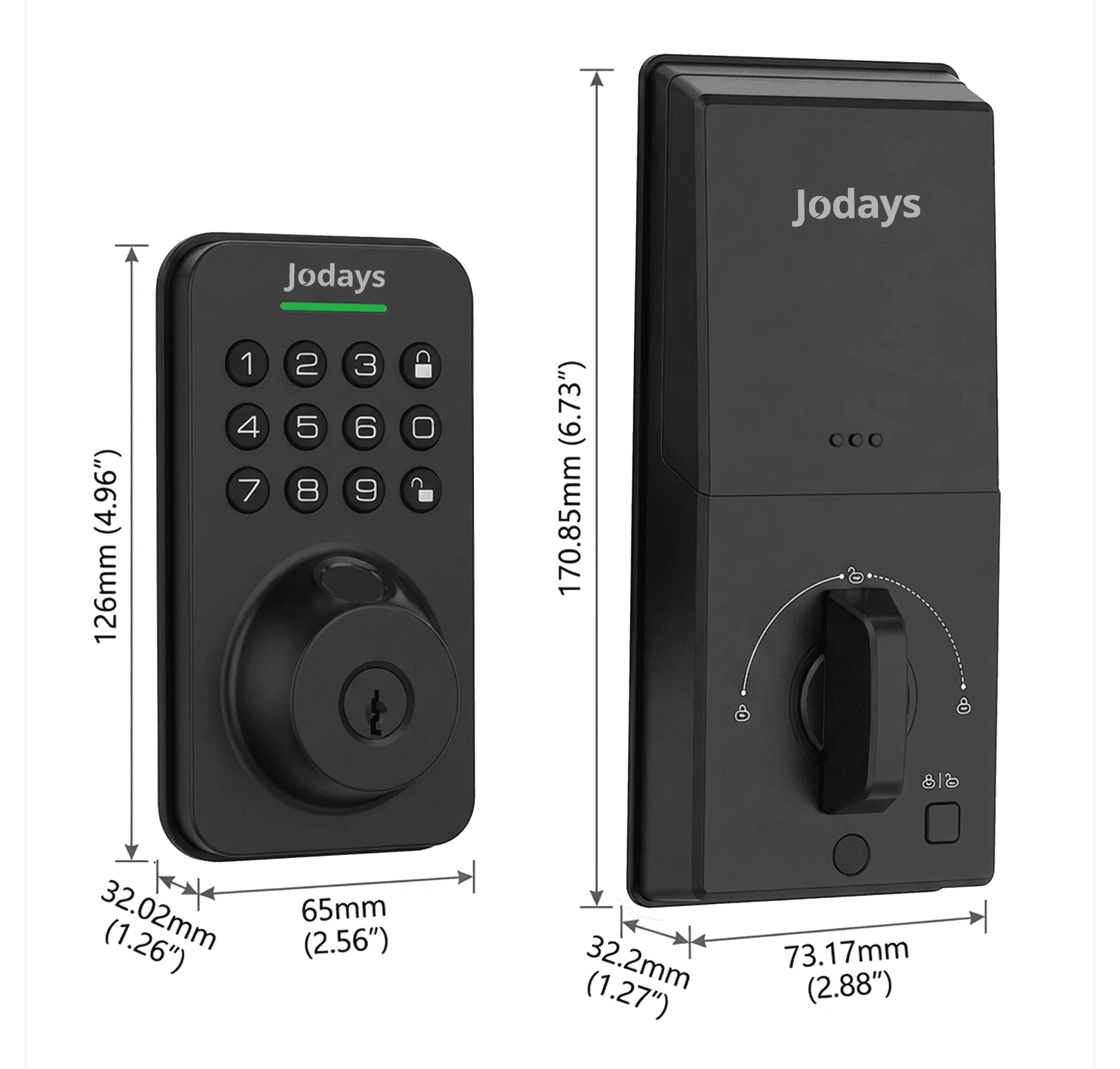 Smart Deadbolt Lock with Fingerprint and Keypad-black / United States