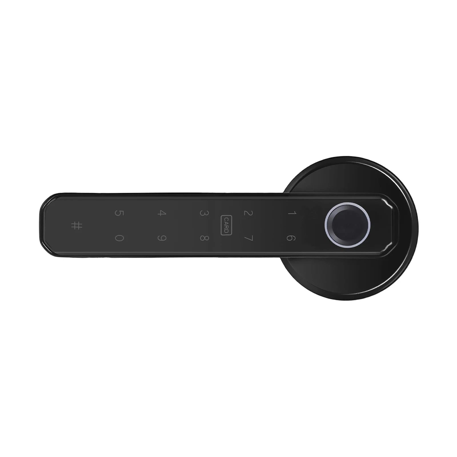 Smart Door Handle Lock with Fingerprint, Password, IC Card and Key Unlock-black / United States