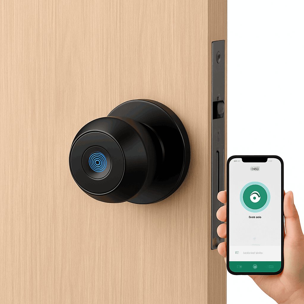 Smart Door Knob Lock with Fingerprint, App Control and Temporary Password-United States