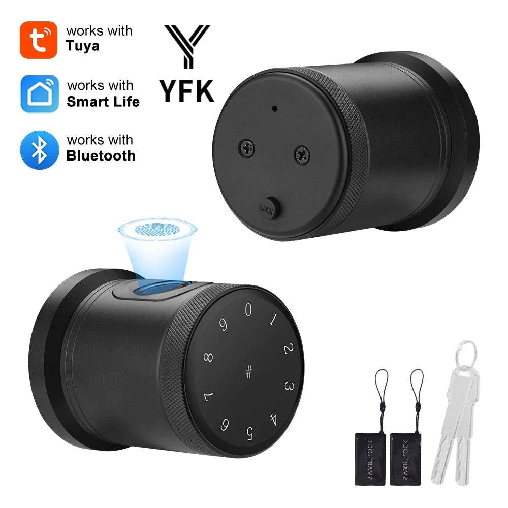 Smart Door Lock 5-in-1 Keyless Entry Deadbolt-black / United States