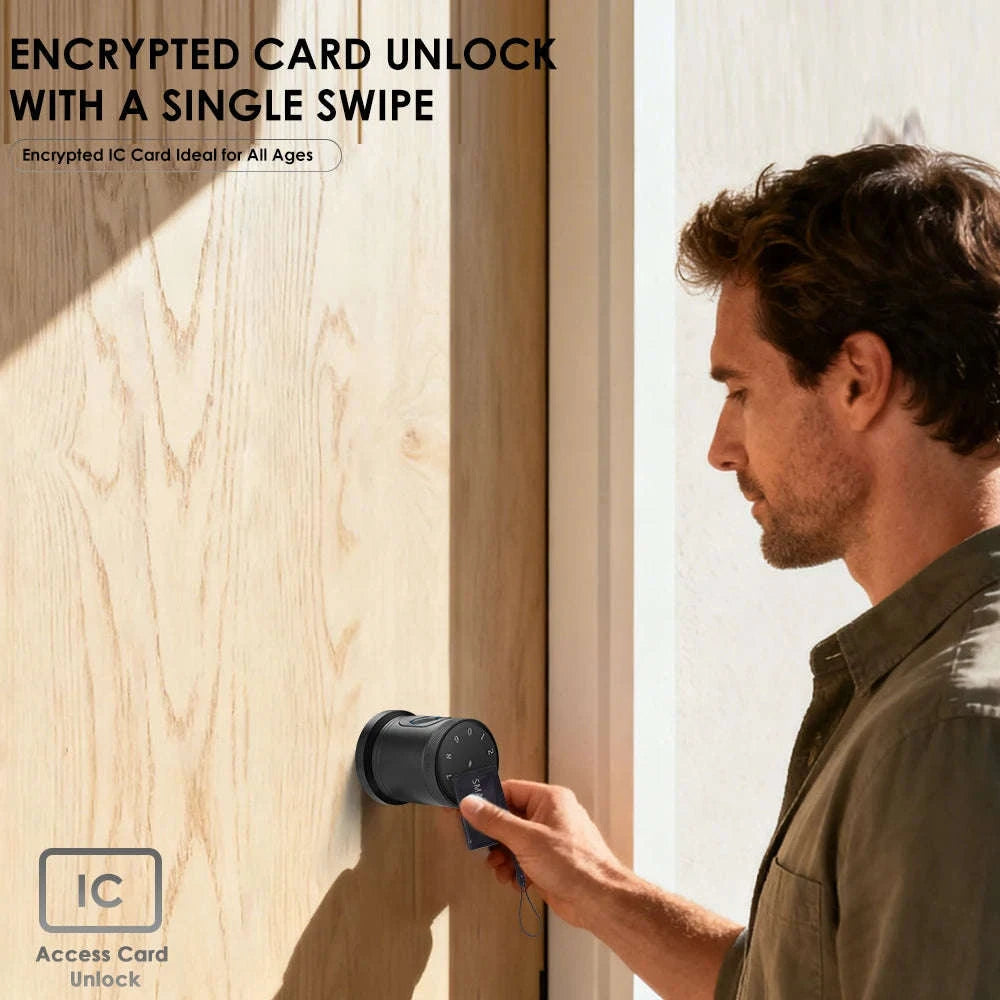 Smart Door Lock 5-in-1 Keyless Entry Deadbolt-black / United States