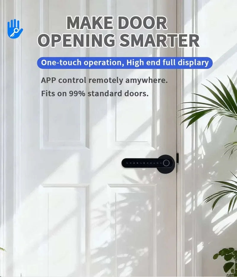 Smart Door Lock 5-in-1 Keyless Entry Fingerprint Lock-black / United States
