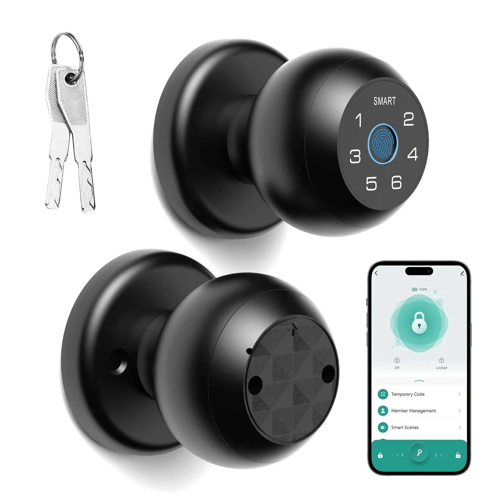 Smart Door Lock with Fingerprint, App Control & Touchscreen Keypad-United States